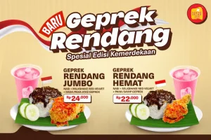 Menu Baru Geprek Rendang Spesial Kemerdekaan